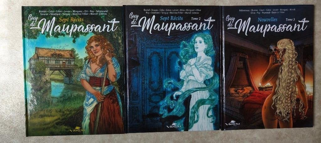 Coffret Nouvelles de Guy de Maupassant 3 tomes, Meerdere stripboeken, Ophalen of Verzenden, Zo goed als nieuw, Béatrice Tillier, Laurent Sieurac...