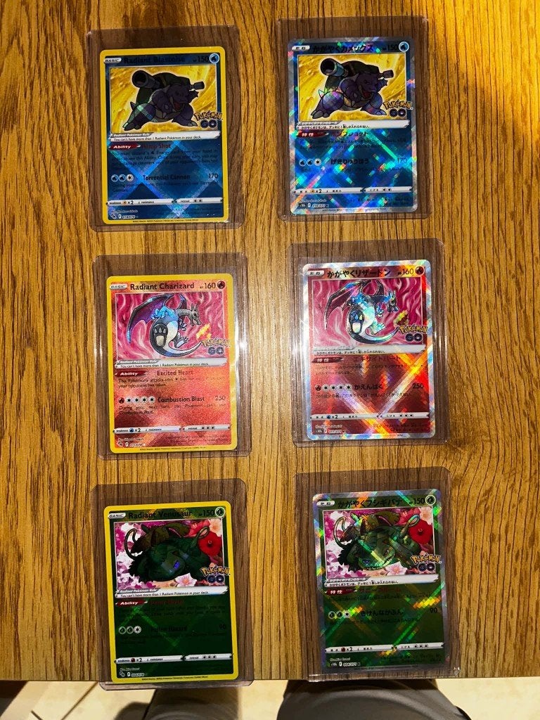 Engelse en Japanse set Charizard,Blastoise,Venusaur Radiant, Ophalen