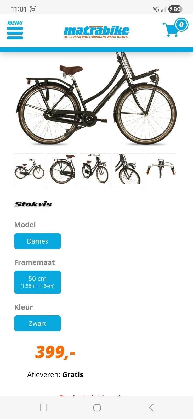 stokvis elite n3 black..., Ophalen, Velgrem, Versnellingen, Zo goed als nieuw