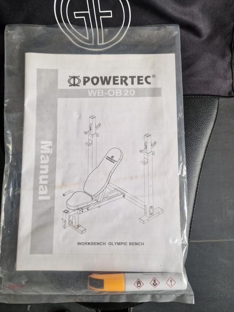 POWERTEC WB-OB20 Bench press / Shoulder press bank..., Sport en Fitness, Ophalen, Gebruikt, Krachtstation, Benen
