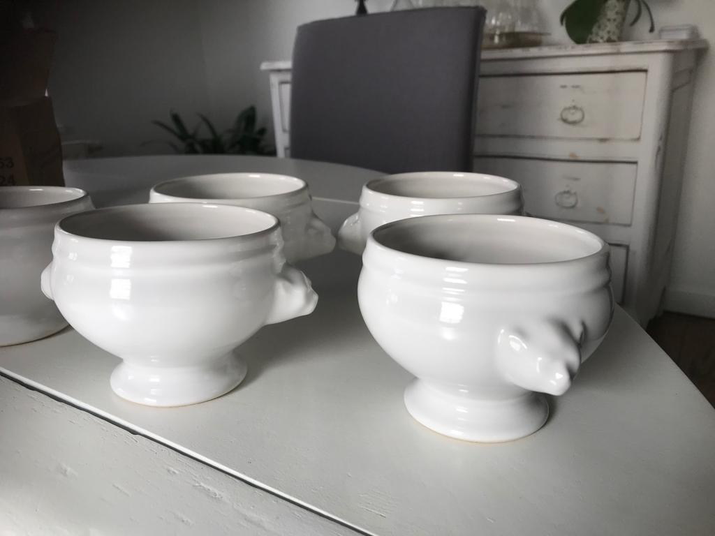 5 bols à soupe en forme de tête de lion, Enlèvement ou Envoi, Comme neuf
