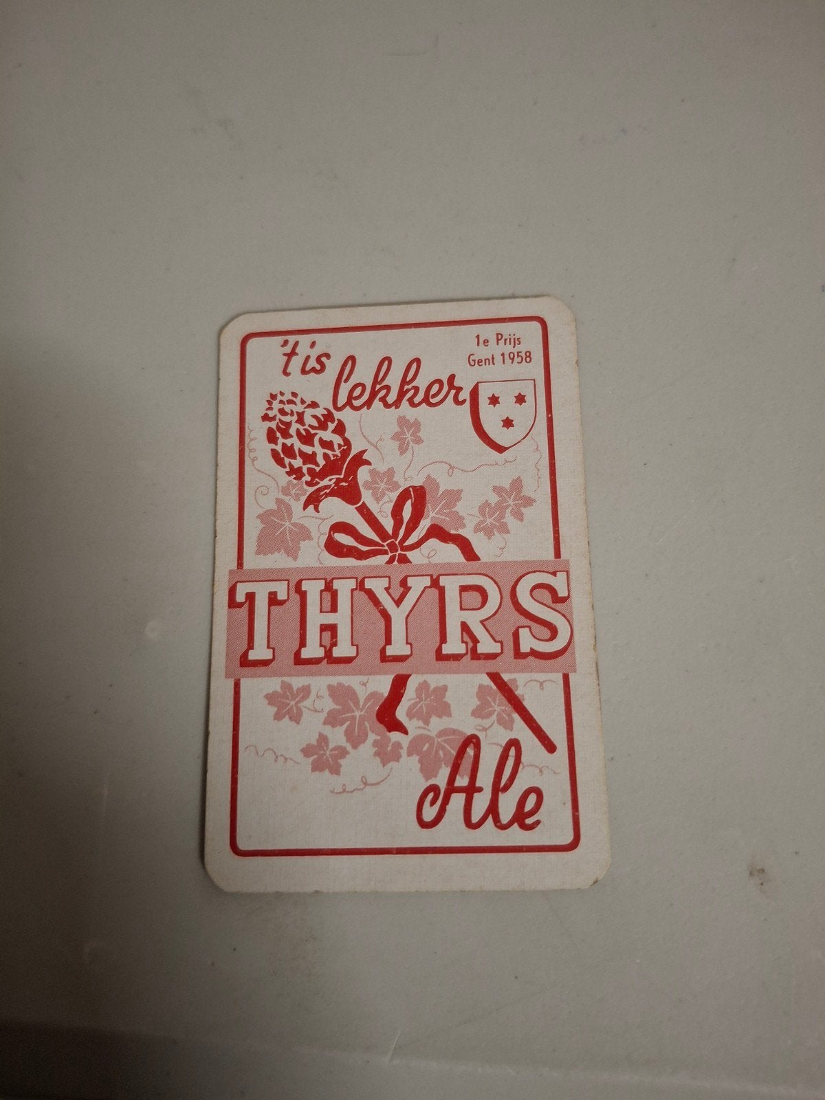 Oude speelkaart thyrs ale bacchus baasrode, Verzamelen, Speelkaarten, Jokers en Kwartetten, Ophalen of Verzenden