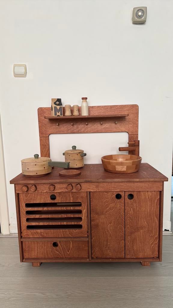 Montessori speelkeuken, Enlèvement, Comme neuf, Bois, Jouer à la cuisine