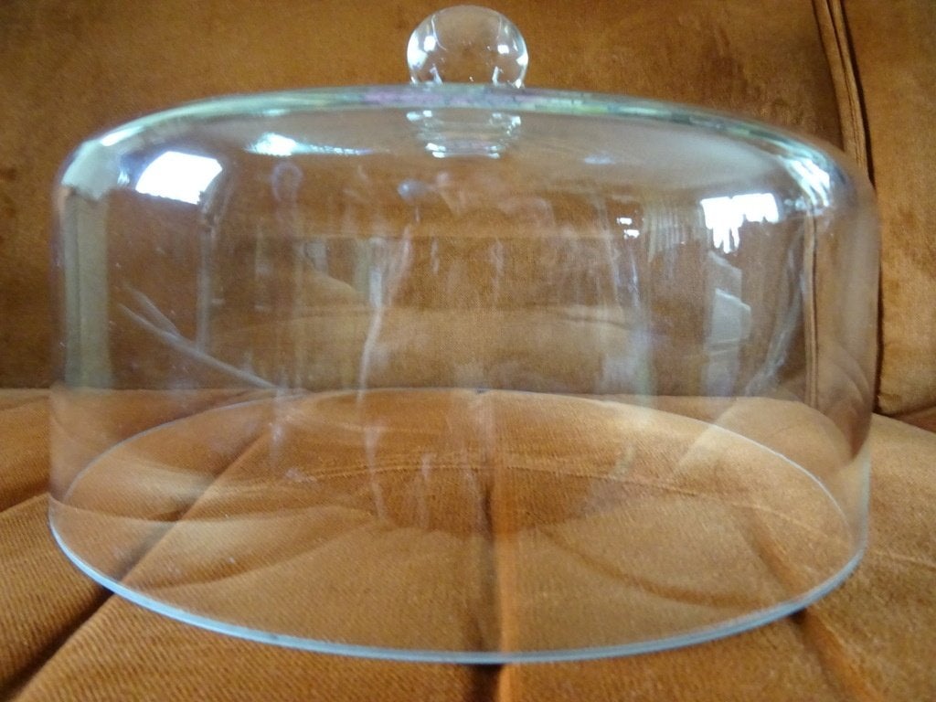 Dôme en cristal vintage pour pièce maîtresse ou gâteau 28cm, Taillé, Enlèvement ou Envoi, Comme neuf, 28 cm