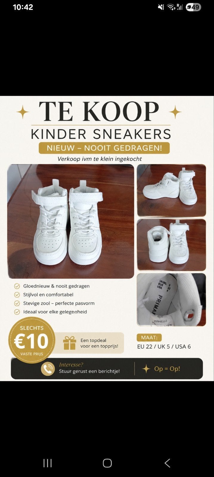 Kinder sneakers, Kinderen en Baby's, Ophalen, Schoentjes, Nieuw, Jongetje