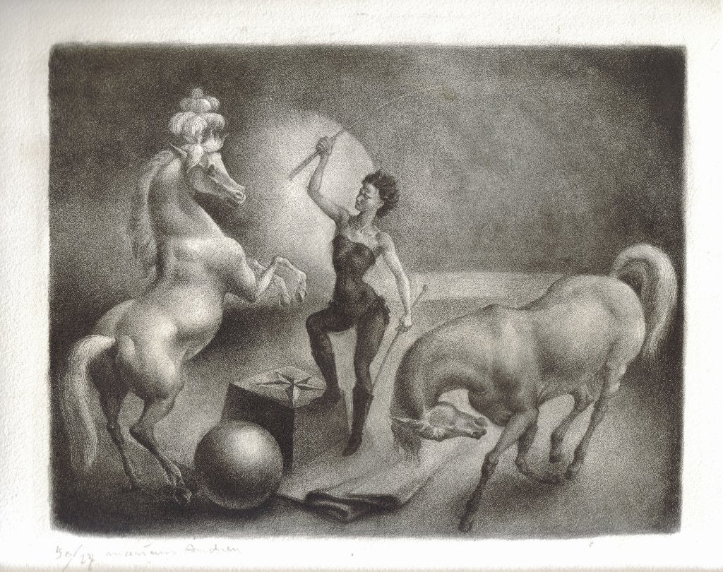Mariano Andreu litho "Dompteuse", gesigneerd, nummer 27/50, Antiek en Kunst, Kunst | Litho's en Zeefdrukken, Origineel, Ophalen