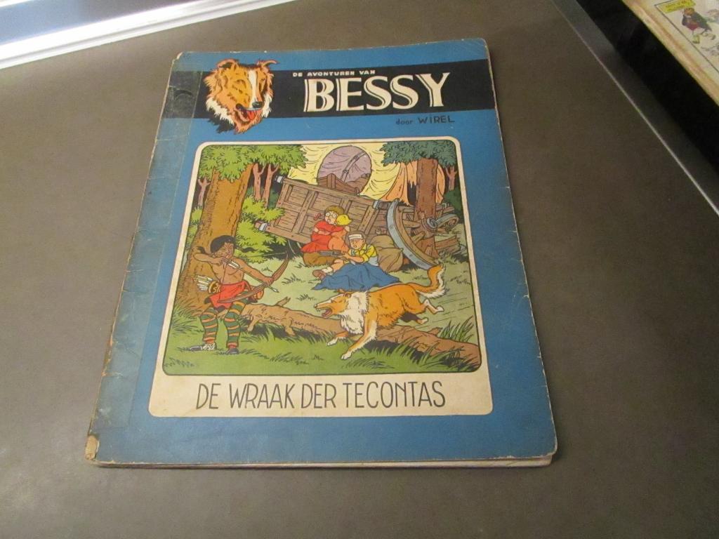 Bessy - De wraak der Tecontas - 1e druk - 1957, Gelezen, Wirel, Eén stripboek, Ophalen of Verzenden