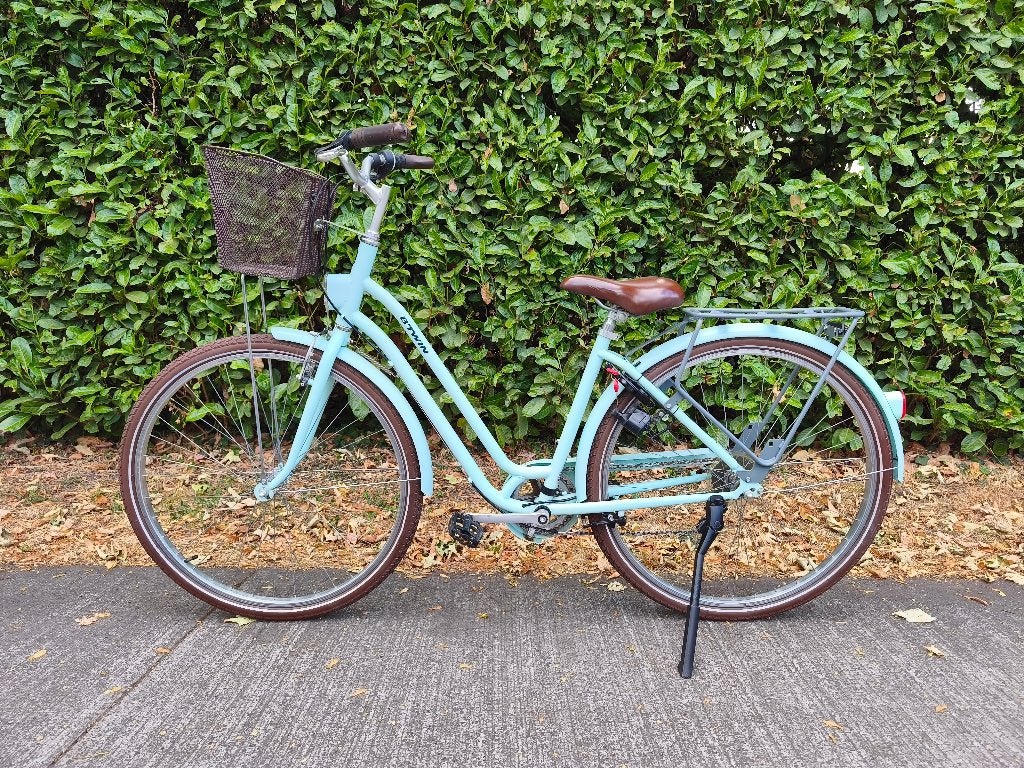B'Twin Elops 520 damesfiets – Nieuwstaat – 2j oud, Ophalen, Velgrem, Versnellingen, Zo goed als nieuw