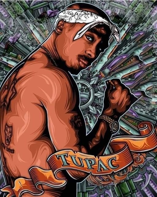 Rappeur à peinture au diamant 50x40cm (rond) n 2038, Neuf, Film en tv, Brun, Diamond painting