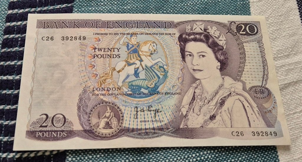 20 pounds P-380 Engeland 1970-1991, Enlèvement ou Envoi, Autres pays, Billets en vrac