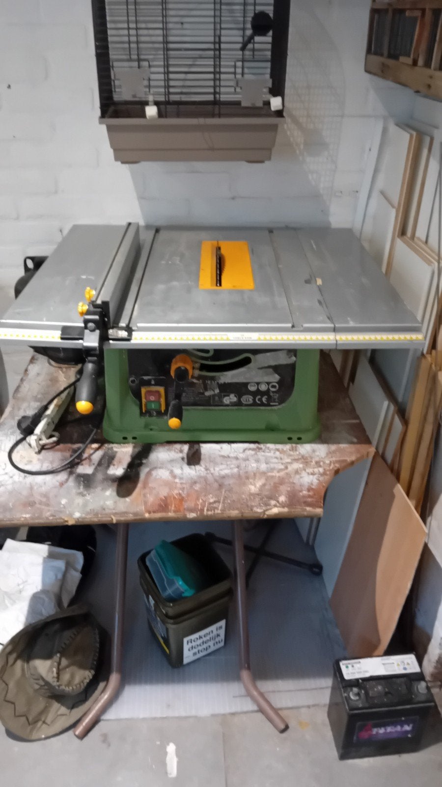 tafelzaag machine met zaagblad, Doe-het-zelf en Bouw, Ophalen, Gebruikt, Cirkelzaag, 30 tot 70 mm