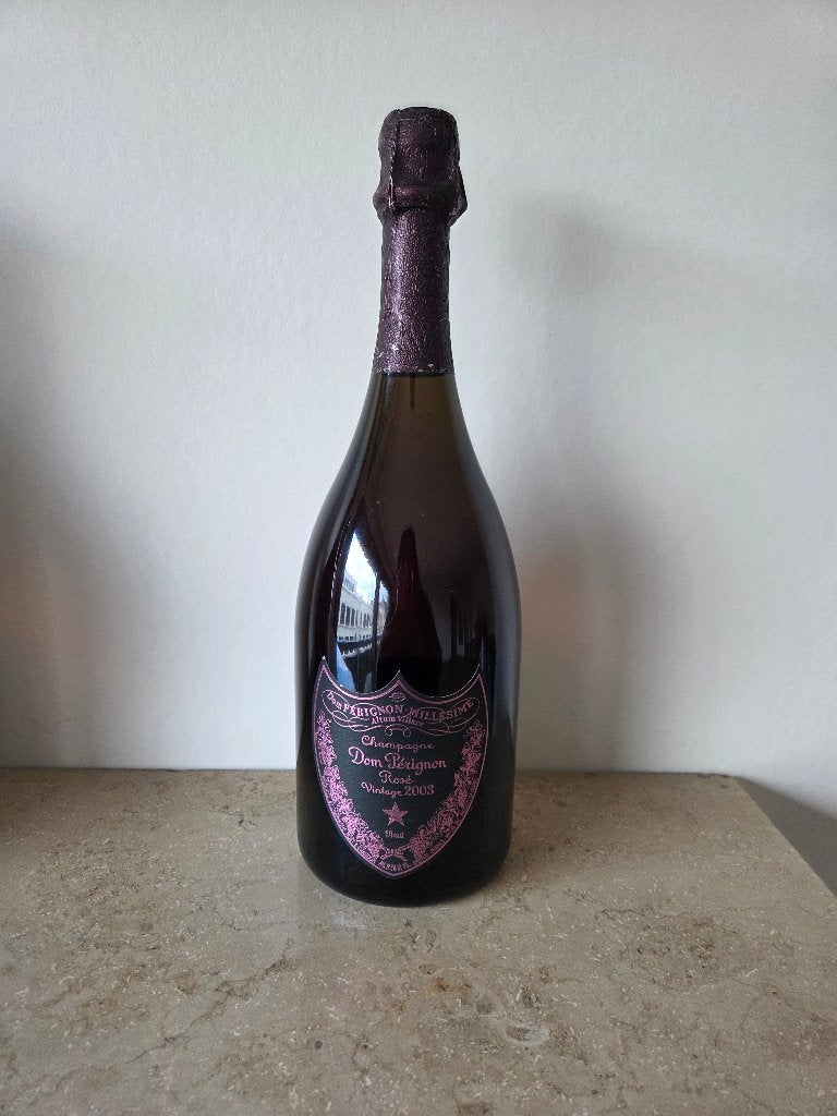 2 flessen Dom Perignon Rosè 2003 & Vintage Rosè 2000, Verzamelen, Ophalen, Frankrijk, Vol, Champagne