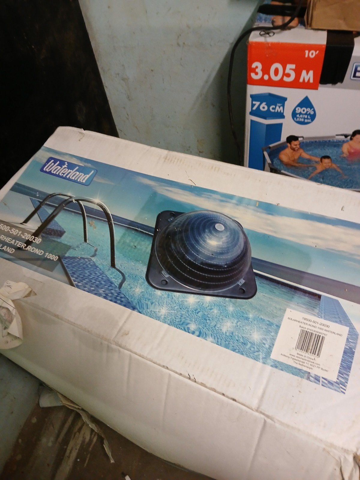 Zwembad met verwarmingselement, Ophalen
