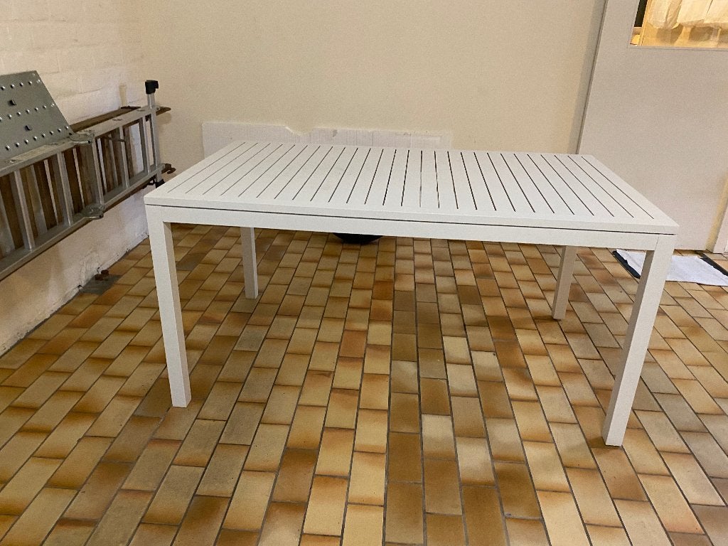 Tuintafel wit, Tuin en Terras, Tuintafels, Ophalen, Gebruikt, Rechthoekig, Aluminium