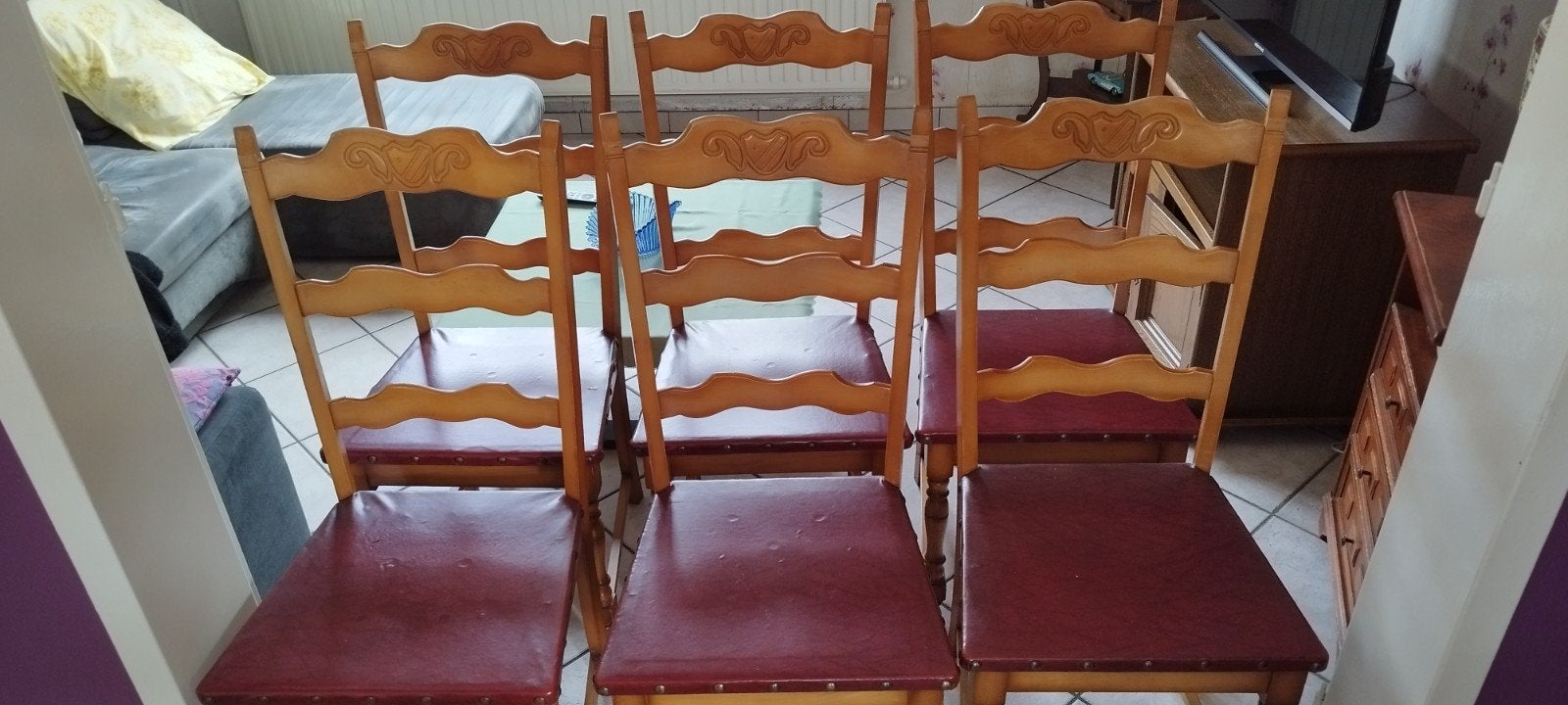 lot de 6 chaises de salle à manger en bois, Enlèvement, Bois