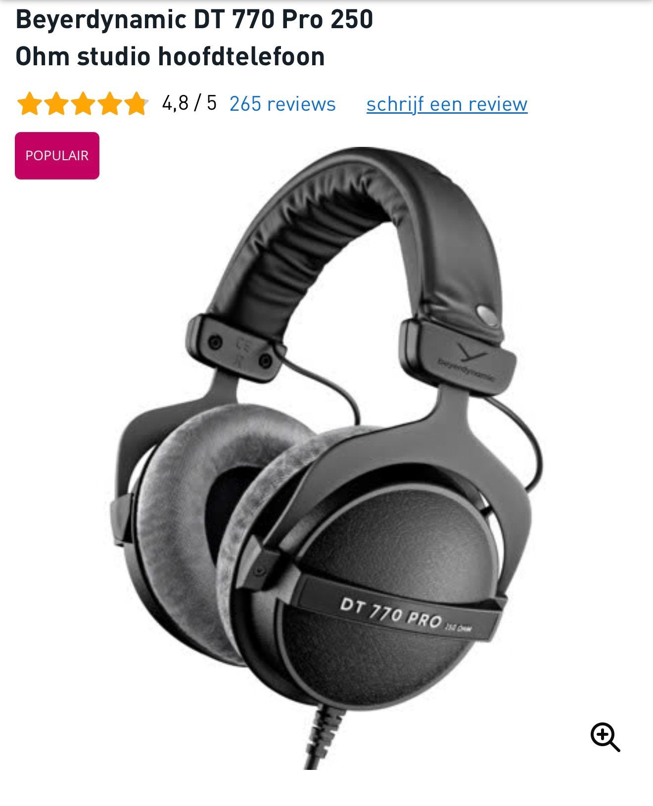 DT 770 Pro 250 ohm, Audio, Tv en Foto, Verstelbaar, Nieuw, Zwart, Studio / DJ