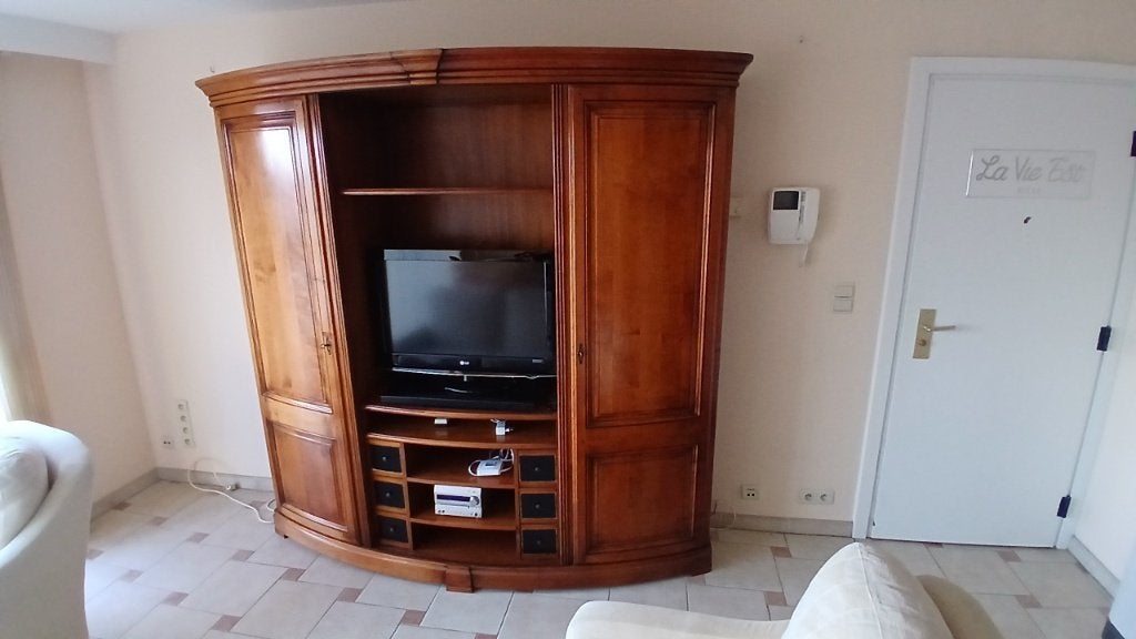 Meuble TV-Bibiothèque en merisier, Maison & Meubles, 200 cm ou plus, Avec tablette(s), Cerisier, Comme neuf