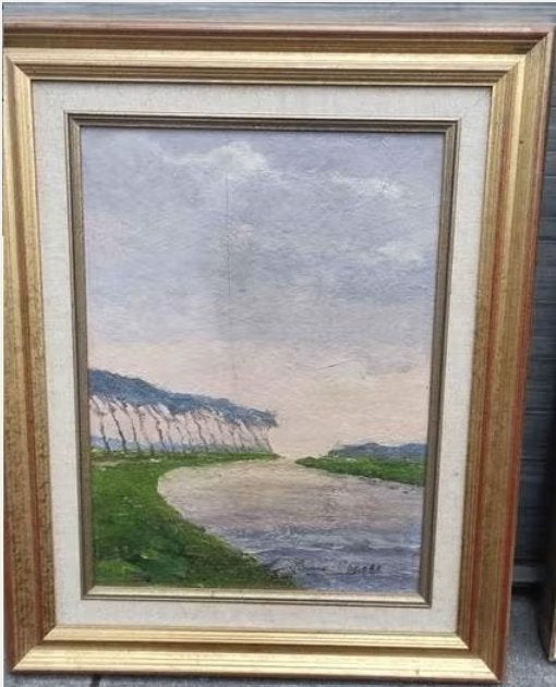 huile sur panneau paysage signe louis clesse, Antiquités & Art, Art | Peinture | Classique, Enlèvement ou Envoi, Paysage, Panneau