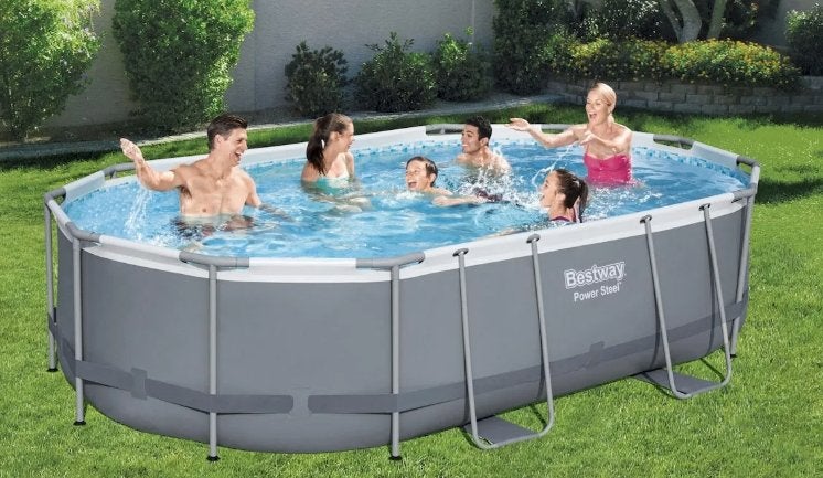 ZWEMBAD met filterpomp en accessoires, Tuin en Terras, Ophalen, 80 tot 120 cm, 300 cm of meer, Zo goed als nieuw