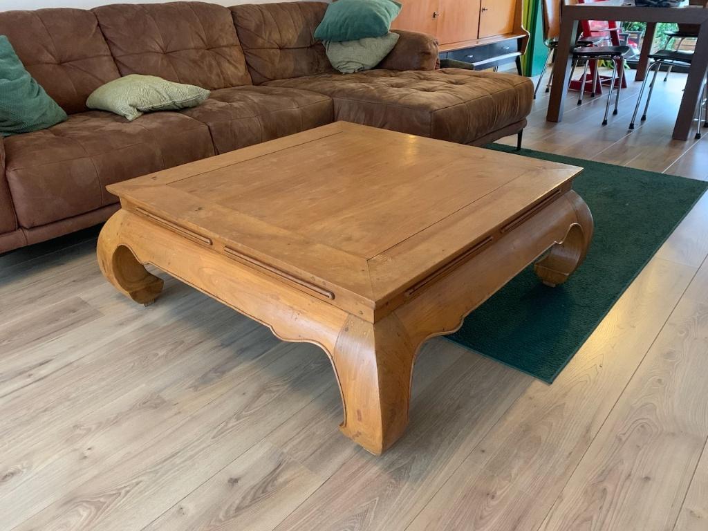 Salontafel (Opiumtafel), Huis en Inrichting, Ophalen, Gebruikt, Vierkant, Overige houtsoorten