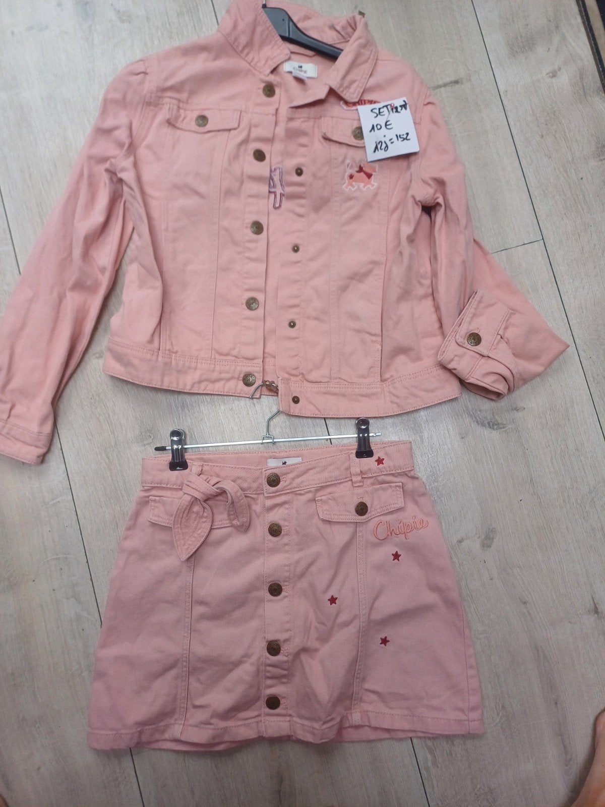 Okaidi setje Chipie roze rok & jeansjasje Mt152=12 j, Ophalen of Verzenden, Okaidi, Meisje, Setje