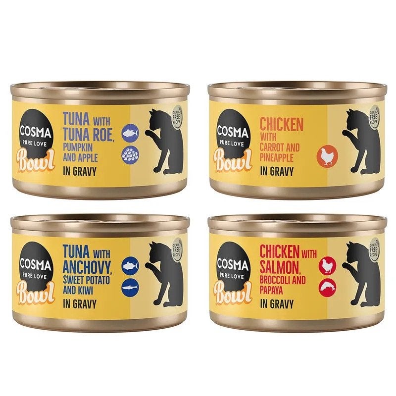 Katten eten Cosma Bowl mix 34 potjes van 80g, Enlèvement, Chat