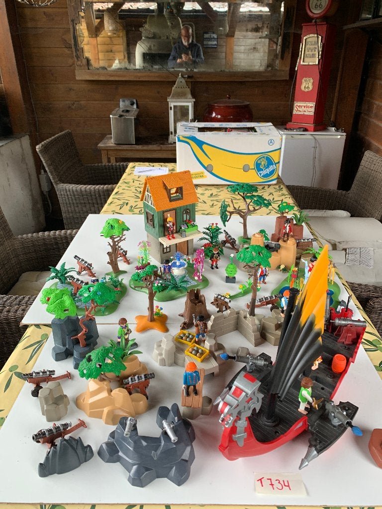 PLATMOBIL T734: GROOT PIRATENEILAND, Ophalen of Verzenden, Zo goed als nieuw, Pirates, Losse onderdelen