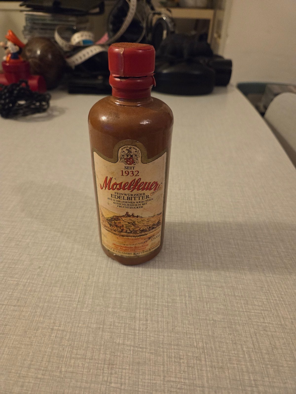 Miniatuur fles Moselfleuer., Verzamelen, Ophalen of Verzenden, Zo goed als nieuw