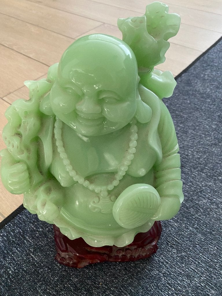 Lachende Boeddha feng shui, Ophalen, Massief, Overige materialen, Groen
