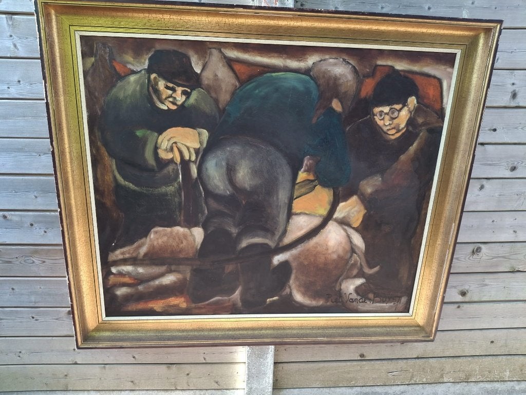 schilderij Piet van den Buys, Antiek en Kunst, Ophalen, Doek, Portret of Personen, Gedateerd