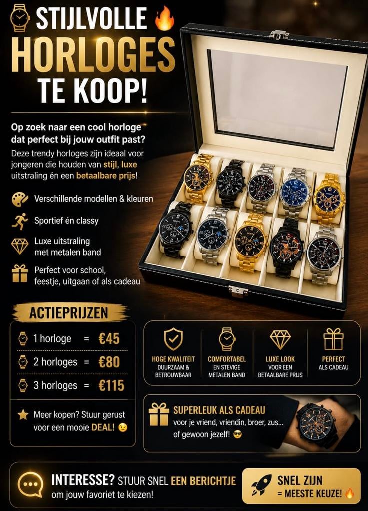 Beste horloges, Handtassen en Accessoires, Horloges | Heren, Nieuw, Polshorloge, Ophalen