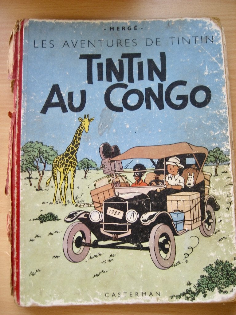 TINTIN Au Congo - AUTH.ÉD. ORIGINALE 1950 dos B4 s, Une BD, Utilisé, Hergé., Envoi