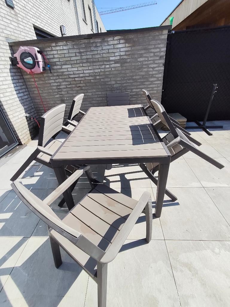 Tuinset KETER. 6 STOELEN EN TAFEL, Tuin en Terras, Tuinsets en Loungesets, Ophalen, Kunststof, Gebruikt, 6 zitplaatsen