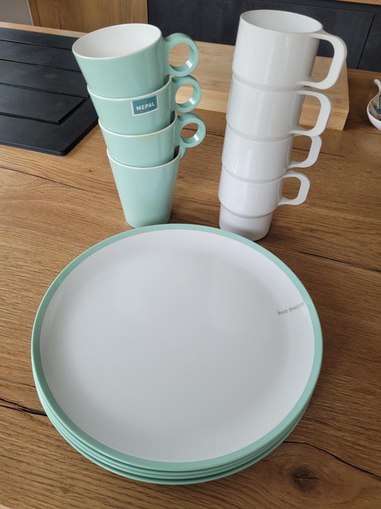 (Camping) Setje in melamine, Caravans en Kamperen, Ophalen