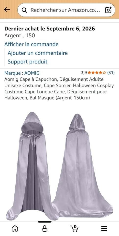 cape argentée Cosplay pour adulte, Vêtements | Femmes, Taille 42/44 (L), Enlèvement ou Envoi, Autres types, Comme neuf