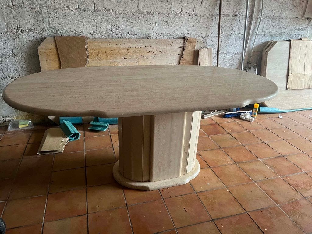 Marmeren eettafel 120x120x73, Ophalen of Verzenden