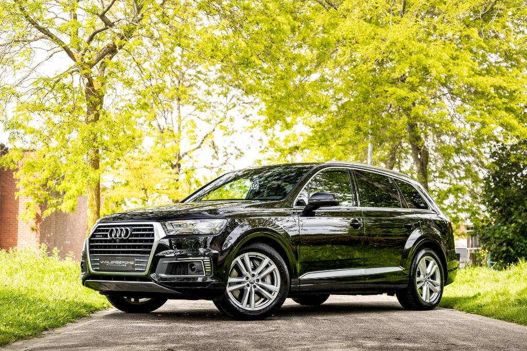 Audi Q7 e-tron 3.0 TDI V6 Quattro S-Line * ACC * 360 *, Auto's, Automaat, Zwart, Leder, Bedrijf