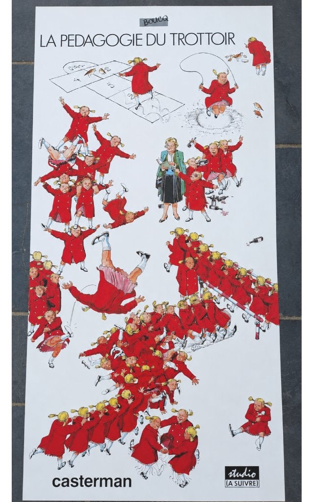 Pédagogie du trottoir ~ rare Affiche XL ~ Boucq ✅ (À Suivre), Enlèvement ou Envoi, Autres personnages, Comme neuf, Image, Affiche ou Autocollant