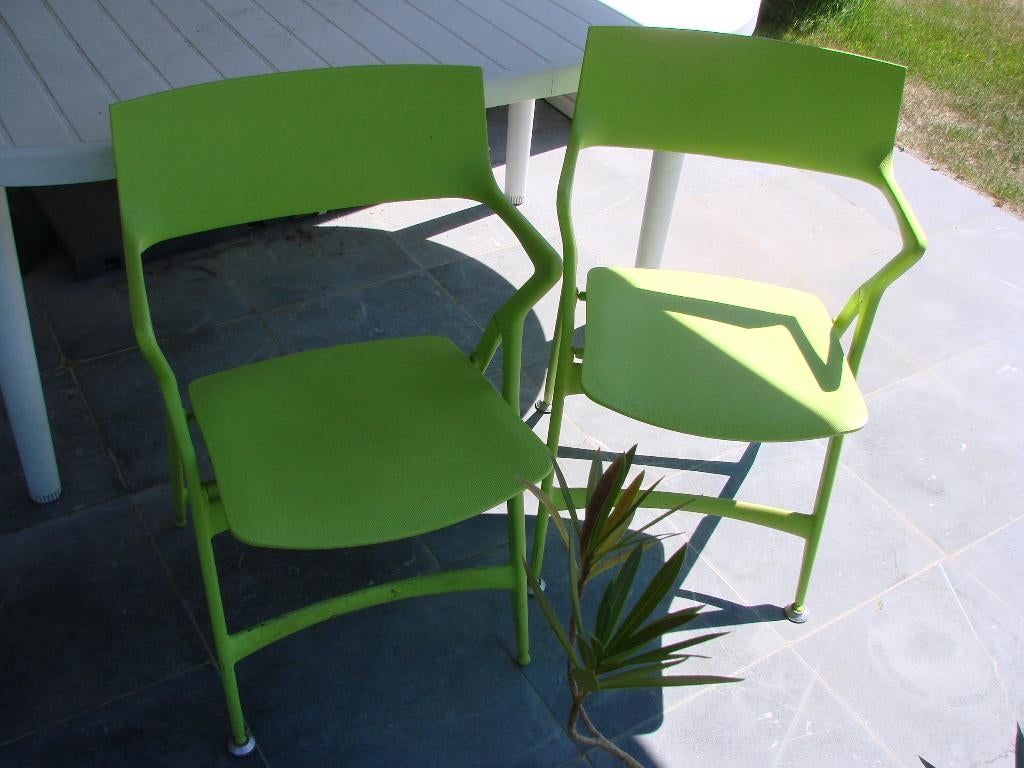 2 tuin-terras stoelen inklapbaar, Ophalen, Zo goed als nieuw, Kunststof, Inklapbaar