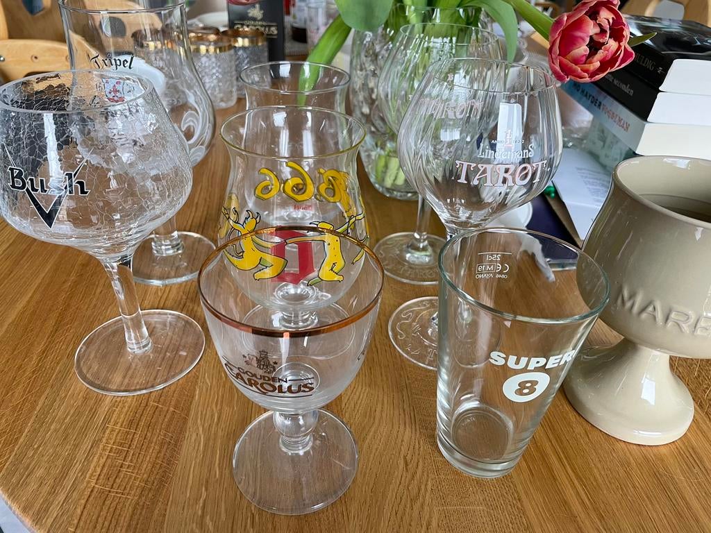 Bierglazen Duvel, Triple Karmeliet,…, Ophalen, Zo goed als nieuw