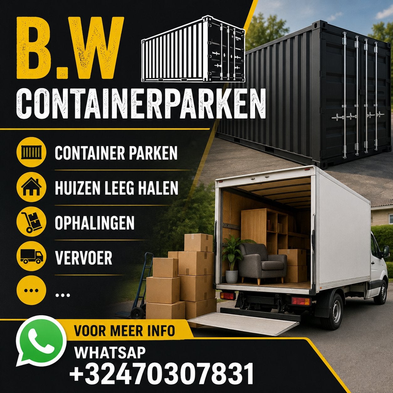 Containerpark, ophalingen,.. wij staan tot u dienst !