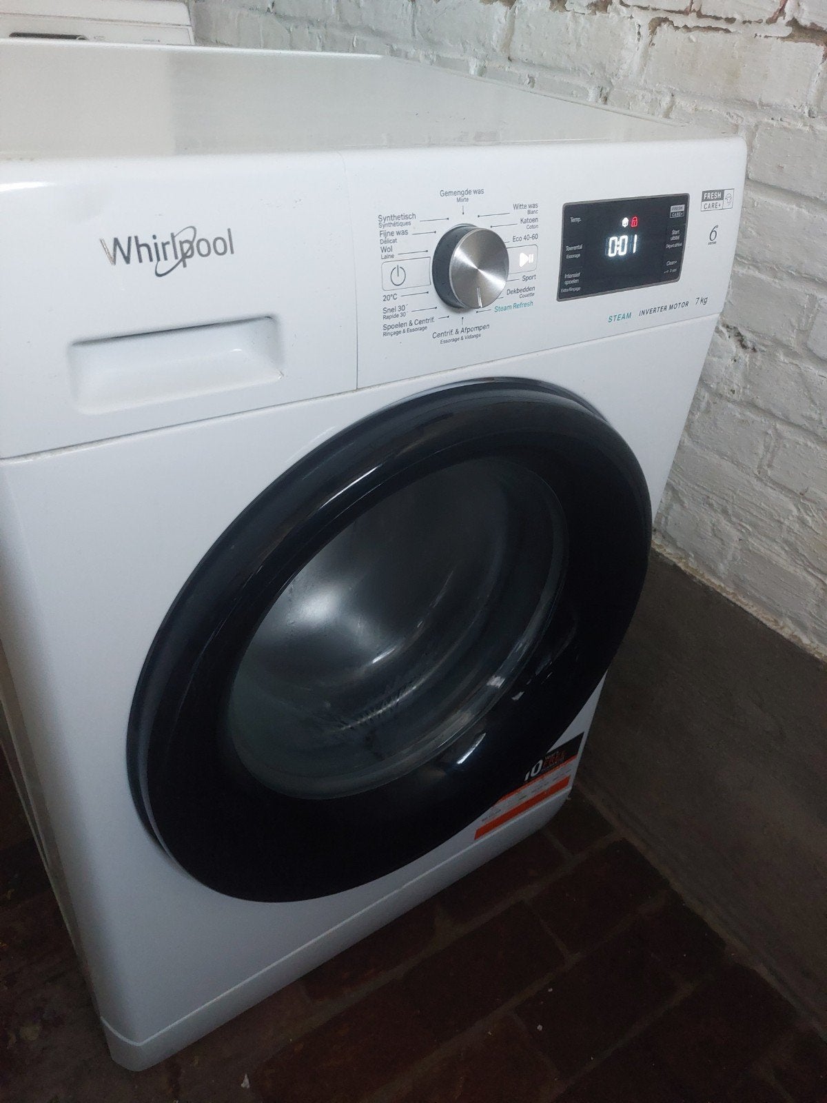Wasmachine whirlpool 7kg Energieklasse A +++ werkt perfect