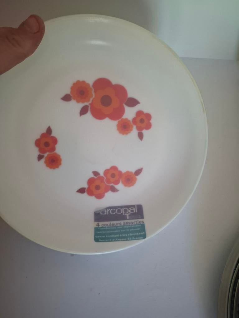 Set van vier vintage arcopal lotus diepe borden, Ophalen of Verzenden