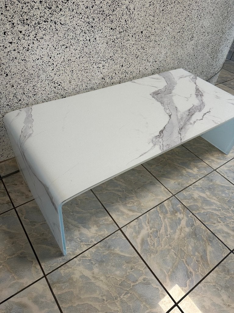 Table basse salon en verre marbré, Enlèvement, Comme neuf, Verre