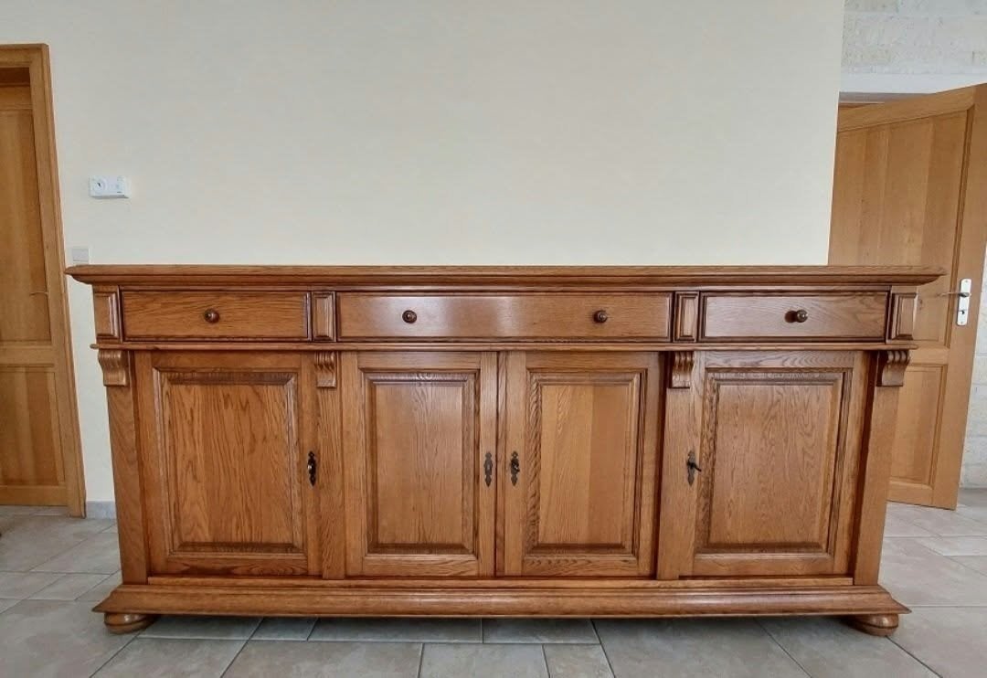 Grand meuble bas 3 portes, Ophalen, Eikenhout