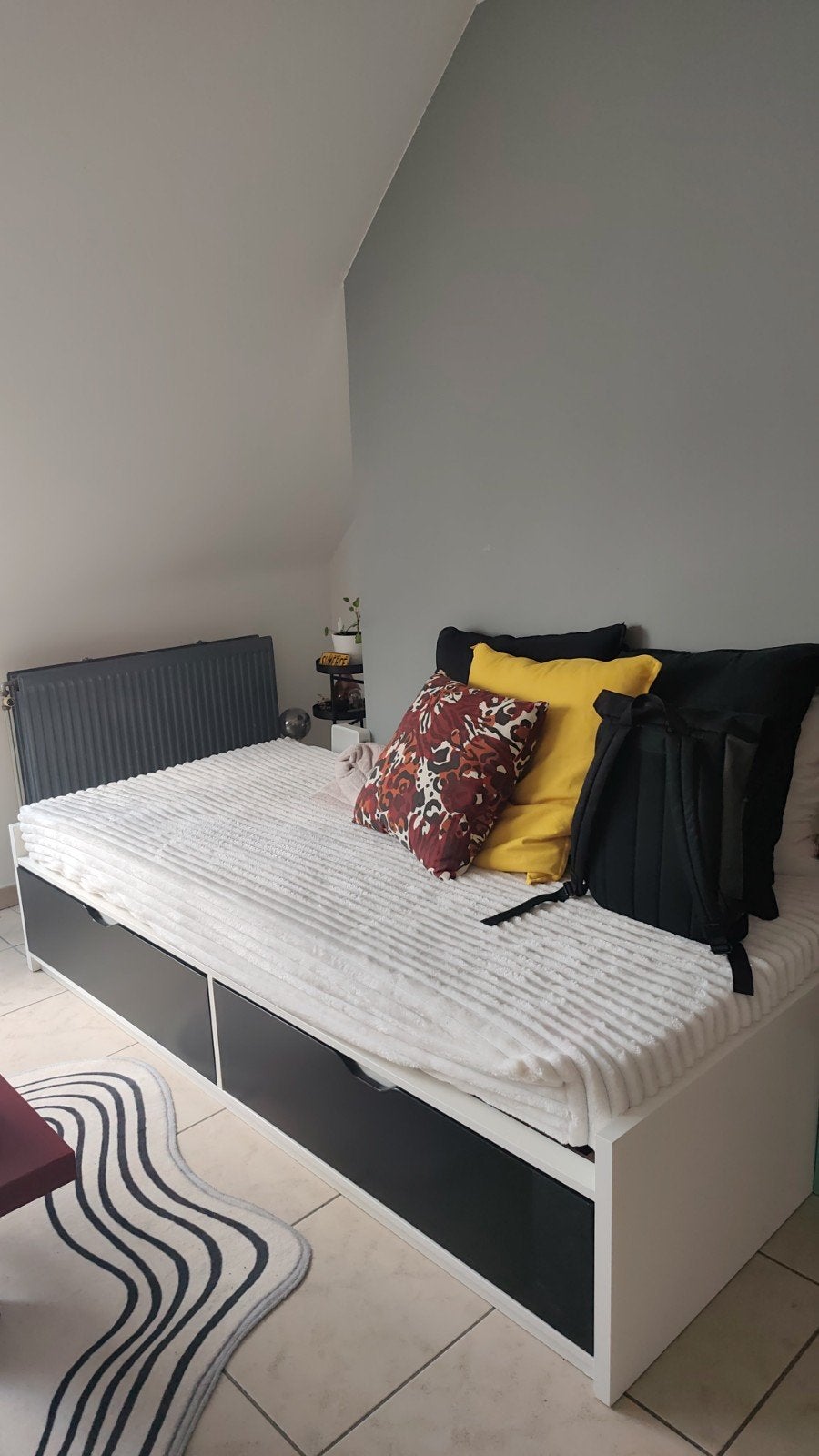 Ikea bed 1.20x2m incl. lattenbodem en matras, Une personne, Enlèvement, Utilisé, 120 cm