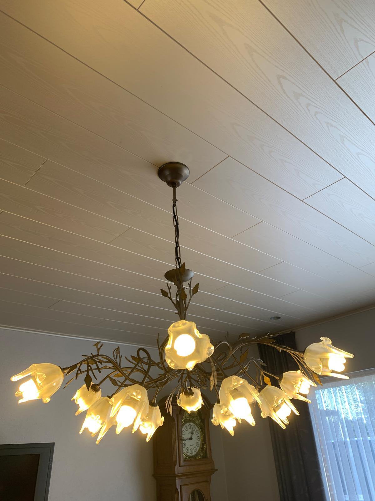 Kroonluchters 2 stuks groot en klein met spaarlampen, Huis en Inrichting, Lampen | Kroonluchters, Ophalen, Zo goed als nieuw