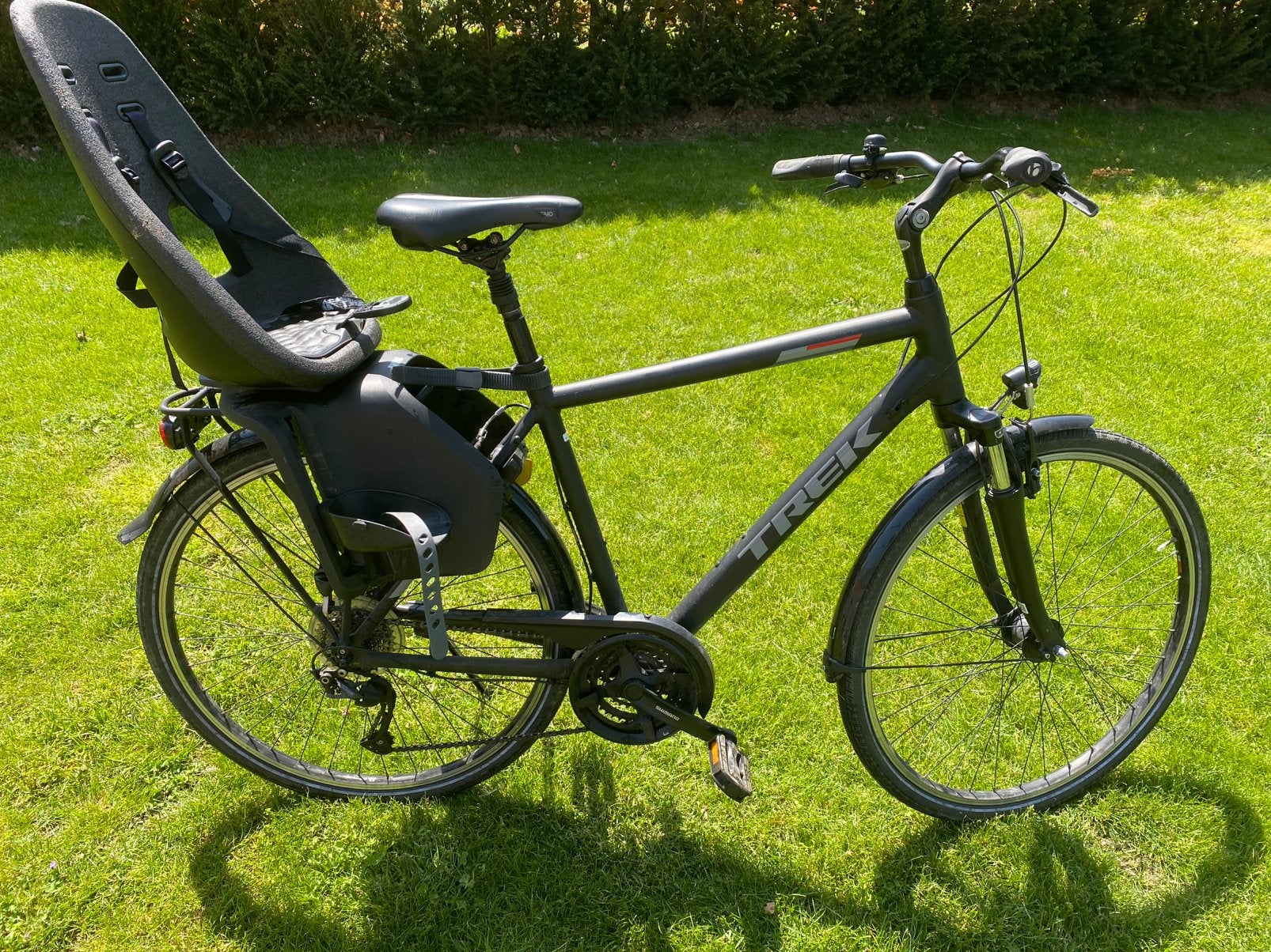 Trek Hybride Herenfiets Maat L – Inclusief Thule kinderzitje, Fietsen en Brommers, Ophalen, Gebruikt, Overige merken