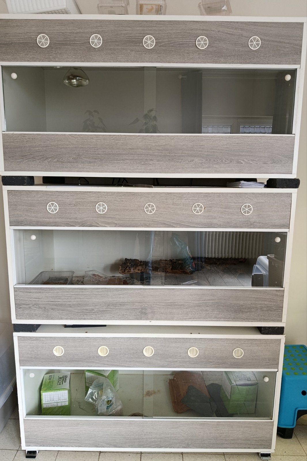 3 terrariums 122x60x60, Animaux & Accessoires, Reptiles & Amphibiens | Accessoires, Enlèvement