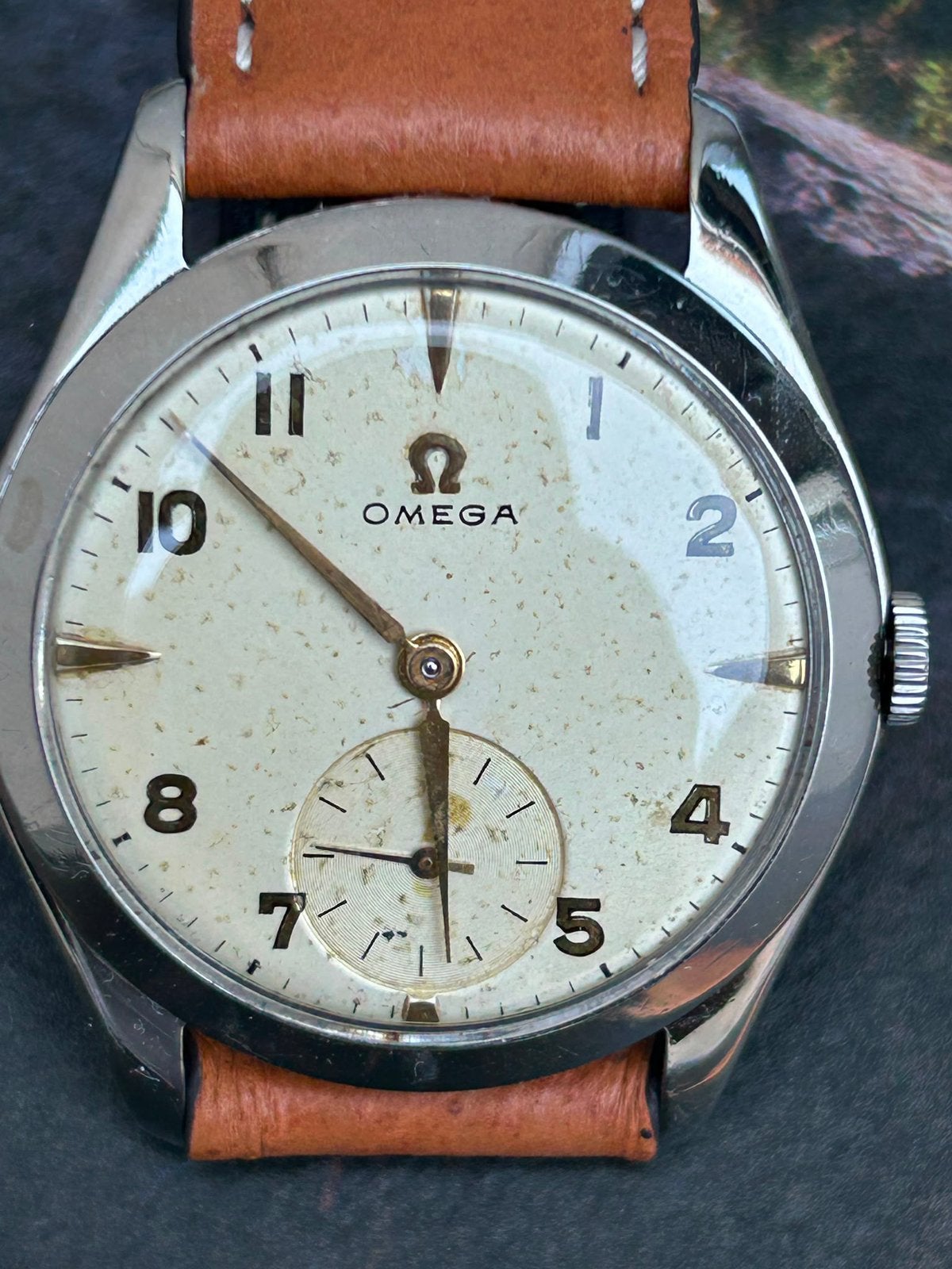 Vintage Omega 2489-2(36mm)-Cal.260 - 1947 - Gereviseerd, Handtassen en Accessoires, Horloges | Antiek, Ophalen of Verzenden, Staal
